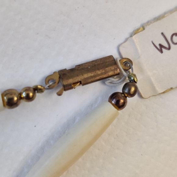 Artisan Vintage carved bone and wood long necklace new with tag - Picture 7 of 11